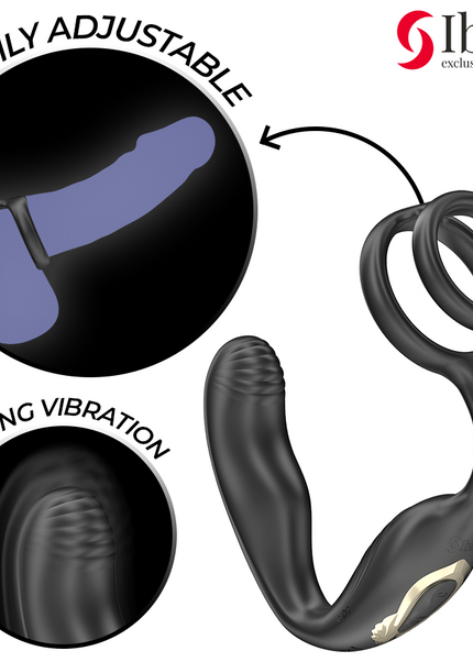 IBIZA - WIGGLE PLUG ANALE ROTANTE TELECOMANDATO CON VIBRAZIONE PERINEALE E ANELLI PER L'ESTENSIONE DEL PENE