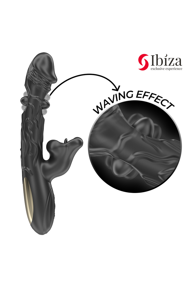 IBIZA - VIBRATORE E STIMOLATORE CLITORIDEO CON EFFETTO MORSO E ROTAZIONE