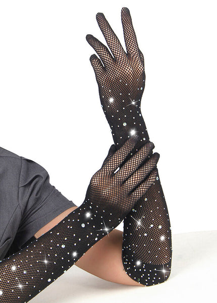 SUBBLIME - 957469SHINE GUANTI TRASPARENTI NERI S/M