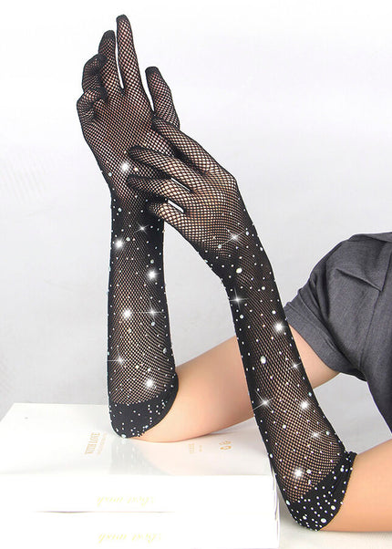 SUBBLIME - 957469SHINE GUANTI TRASPARENTI NERI S/M