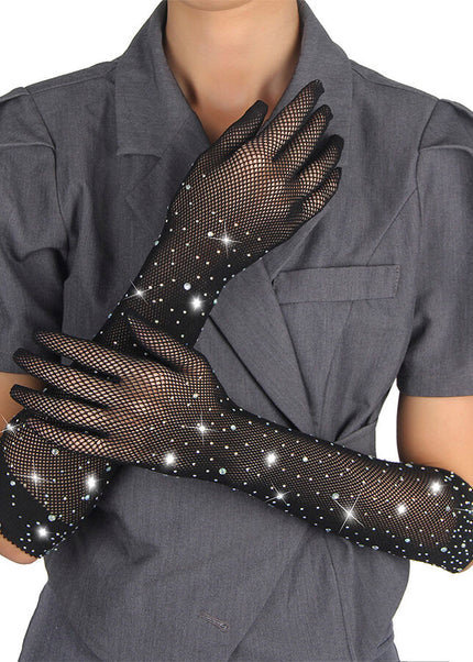 SUBBLIME - 957469SHINE GUANTI TRASPARENTI NERI S/M