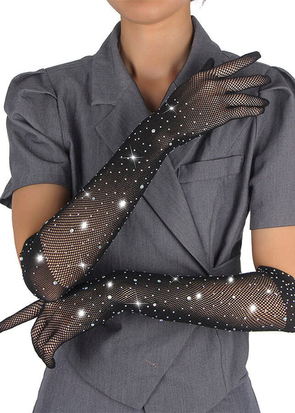 SUBBLIME - 957469SHINE GUANTI TRASPARENTI NERI S/M