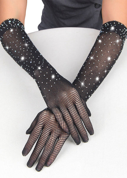 SUBBLIME - 957469SHINE GUANTI TRASPARENTI NERI S/M