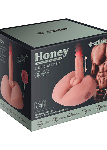 XISE - MIELE DILDO MASTURBATORE REALISTICO CON VIBRAZIONE 25 CM