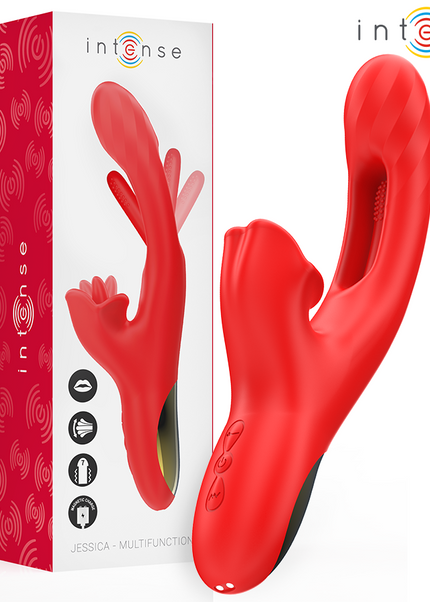 INTENSO - JESSICA VIBRATORE MULTIFUNZIONE STIMOLAZIONE CLITORIDE 24,8 CM ROSSO