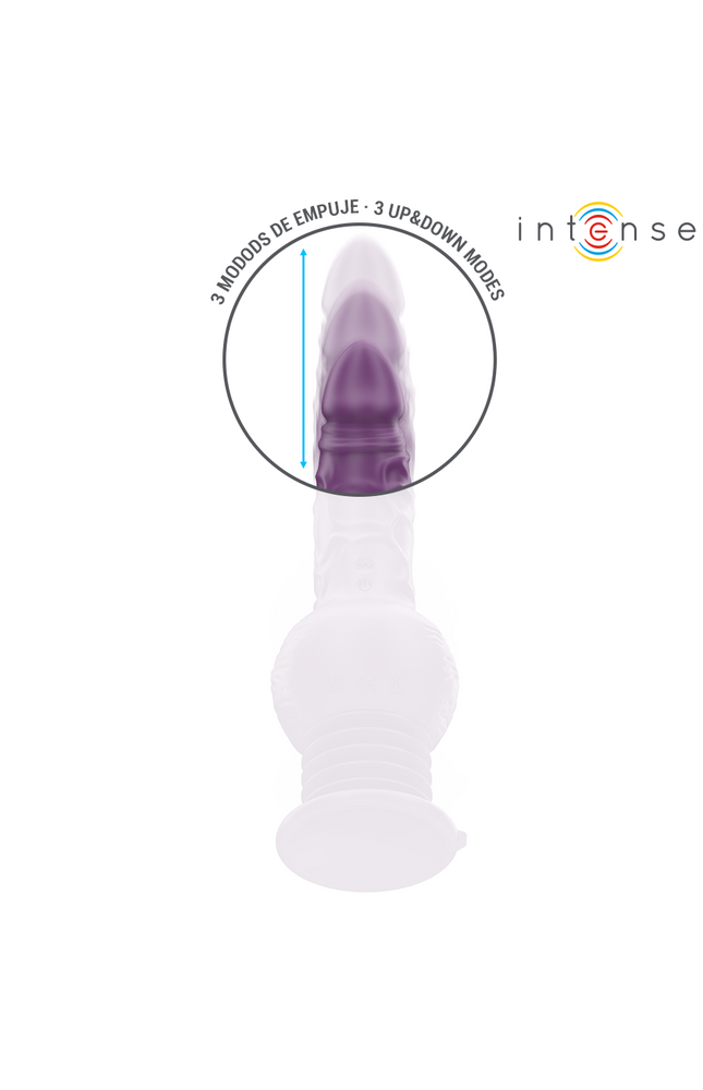 INTENSE - VIBRATORE MULTIFUNZIONE TATUM CON VIBRAZIONE SU E GIÙ 24 CM VIOLA