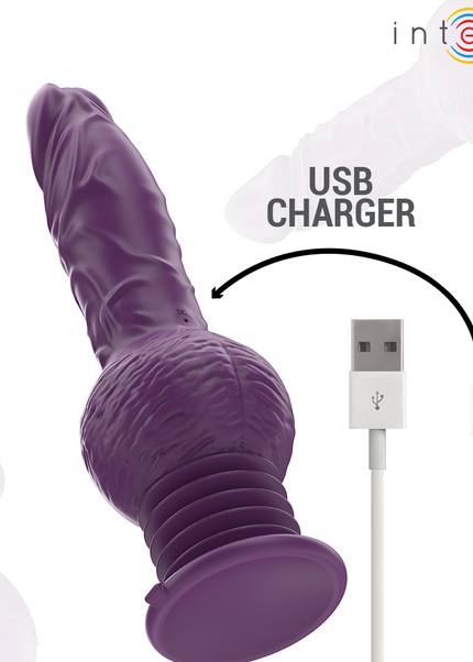 INTENSE - VIBRATORE MULTIFUNZIONE TATUM CON VIBRAZIONE SU E GIÙ 24 CM VIOLA