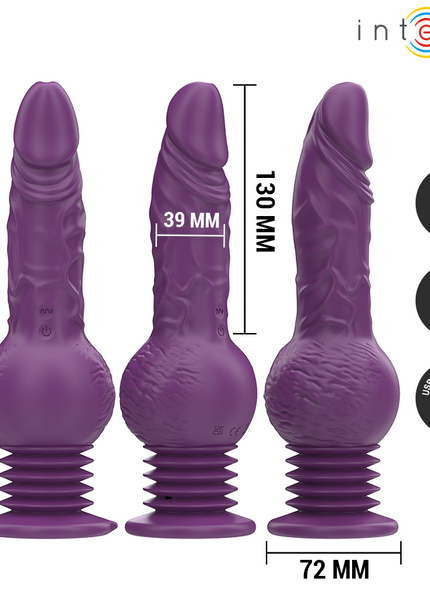 INTENSE - VIBRATORE MULTIFUNZIONE TATUM CON VIBRAZIONE SU E GIÙ 24 CM VIOLA