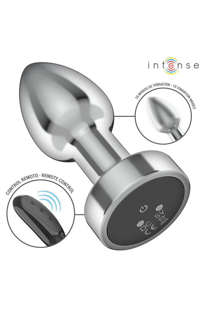 INTENSE - PLUG ANALE 10 VIBRAZIONI METALLO CON TELECOMANDO S