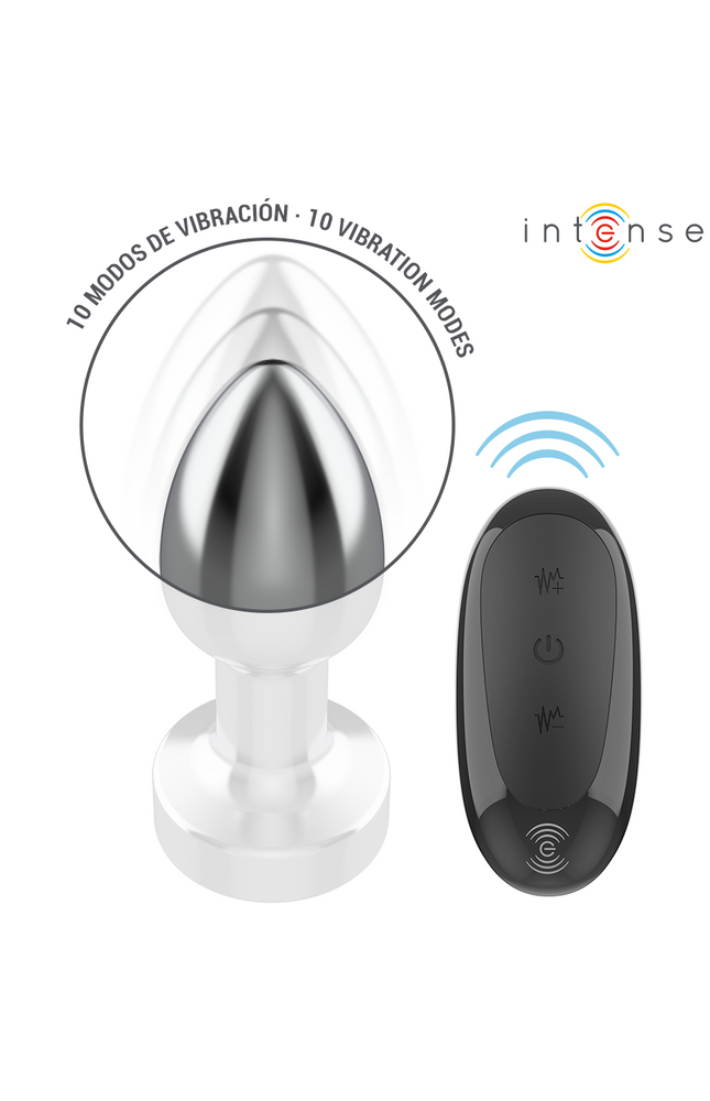 INTENSE - PLUG ANALE 10 VIBRAZIONI METALLO CON TELECOMANDO S