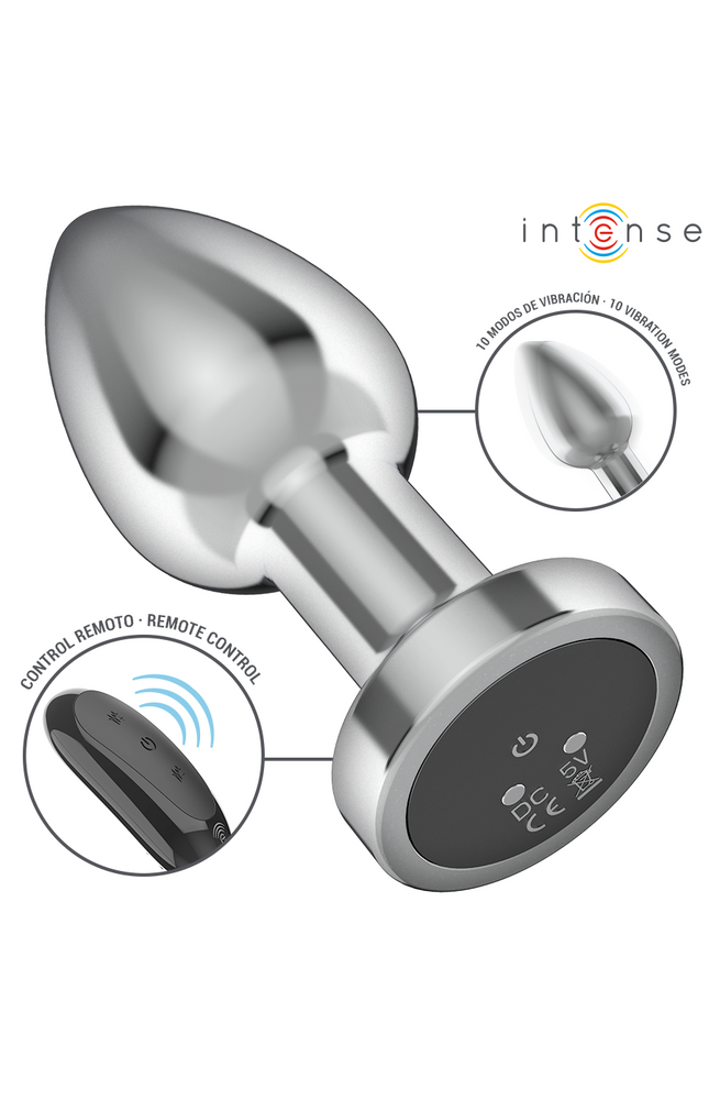 INTENSE - PLUG ANALE 10 VIBRAZIONI METALLO CON TELECOMANDO M