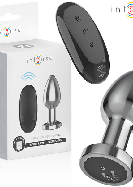 INTENSE - PLUG ANALE 10 VIBRAZIONI METALLO CON TELECOMANDO M