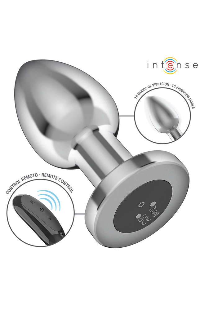 INTENSE - PLUG ANALE 10 VIBRAZIONI METALLO CON TELECOMANDO L