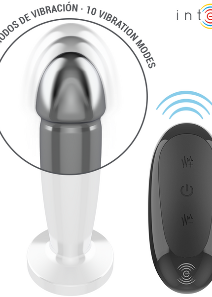 INTENSE - PLUG ANALE 10 VIBRAZIONI DILDO METALLO CON TELECOMANDO S