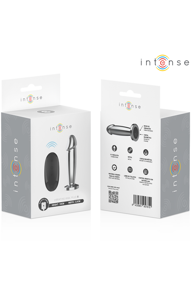 INTENSE - PLUG ANALE 10 VIBRAZIONI DILDO METALLO CON TELECOMANDO S