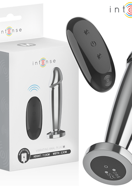 INTENSE - PLUG ANALE 10 VIBRAZIONI DILDO METALLO CON TELECOMANDO M
