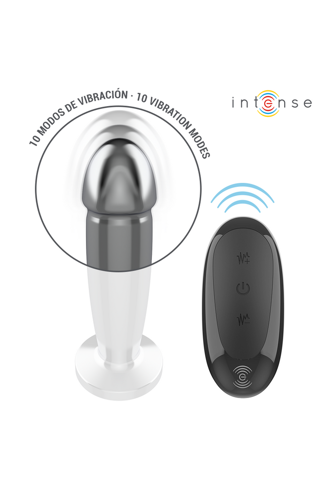 INTENSE - PLUG ANALE 10 VIBRAZIONI DILDO METALLO CON TELECOMANDO M