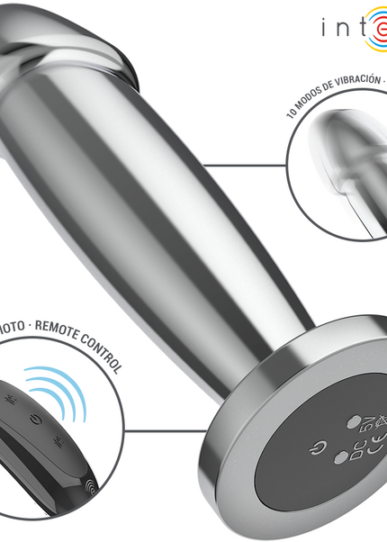 INTENSE - PLUG ANALE 10 VIBRAZIONI DILDO METALLO CON TELECOMANDO M
