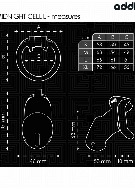 ADDICTED TOYS LOCKED - MINDNIGHT CELL GABBIA PER PENE TAGLIA L