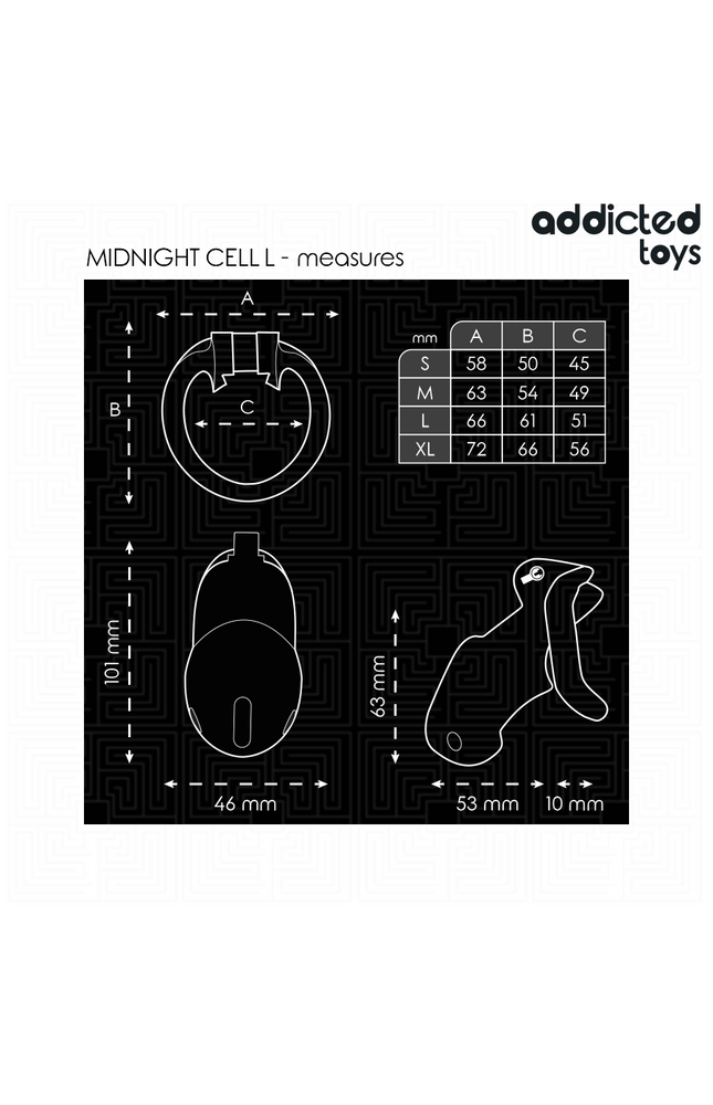 ADDICTED TOYS LOCKED - MINDNIGHT CELL GABBIA PER PENE TAGLIA L