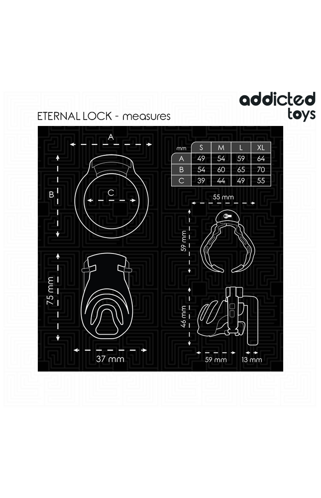 ADDICTED TOYS LOCKED - GABBIA PER PENE CON BLOCCAGGIO ETERNO 9 CM