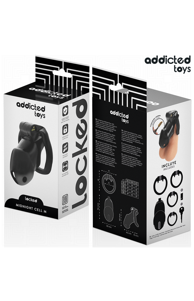 ADDICTED TOYS LOCKED - MINDNIGHT CELL GABBIA PER PENE 4.2 CM TAGLIA M