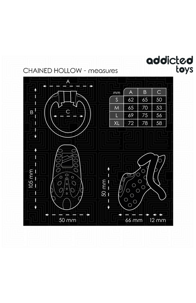 ADDICTED TOYS LOCKED - GABBIA PER PENE CAVA CON CATENA 10,5 CM