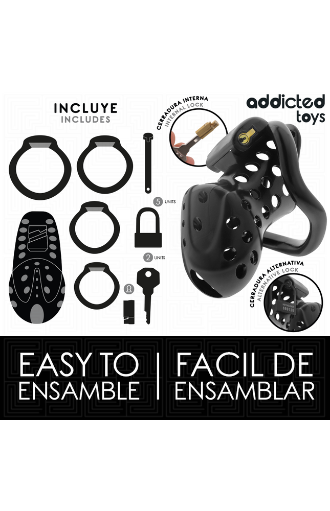 ADDICTED TOYS LOCKED - GABBIA PER PENE CAVA CON CATENA 10,5 CM