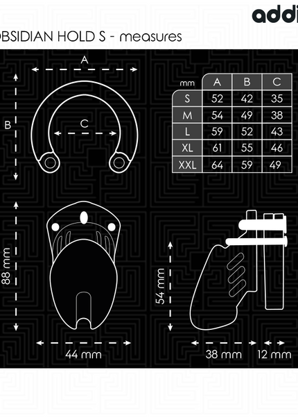 ADDICTED TOYS LOCKED - GABBIA PER PENE OBSIDIAN HOLD TAGLIA S