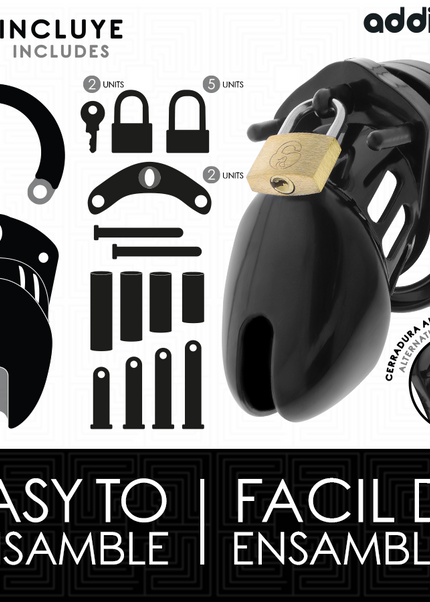 ADDICTED TOYS LOCKED - GABBIA PER PENE OBSIDIAN HOLD TAGLIA S