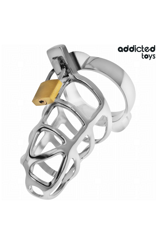 ADDICTED TOYS LOCKED - GABBIA PER PENE IN METALLO CON BLOCCAGGIO ARGENTO TAGLIA S