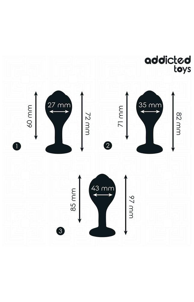 ADDICTED TOYS - SET DI 3 TAPPI ANALI CON GIOIELLO