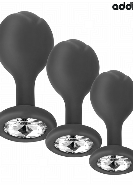 ADDICTED TOYS - SET DI 3 TAPPI ANALI CON GIOIELLO