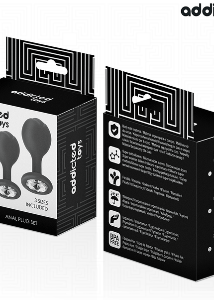 ADDICTED TOYS - SET DI 3 TAPPI ANALI CON GIOIELLO