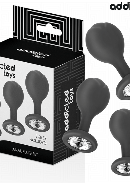 ADDICTED TOYS - SET DI 3 TAPPI ANALI CON GIOIELLO