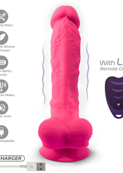 SILEXD - MODELLO PENE REALISTICO 18 VIBRAZIONE ROSA + TELECOMANDO LRS
