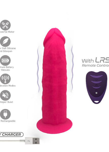 SILEXD - MODELLO PENE REALISTICO 2 ROSA + TELECOMANDO LRS 17 CM