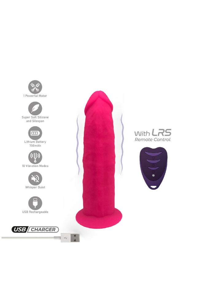 SILEXD - MODELLO PENE REALISTICO 2 ROSA + TELECOMANDO LRS 17 CM