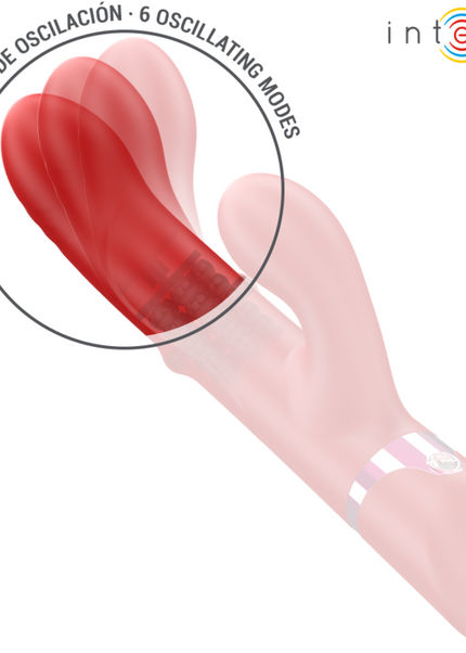 INTENSE - LELE VIBRATORE MULTIFUNZIONE ROTANTE E OSCILLANTE E STIMOLANTE ROSSO
