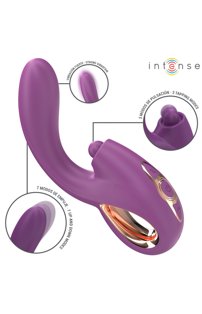 INTENSE - LALI VIBRATORE MULTIFUNZIONE PUNTO G TAPPING &amp; THRUST &amp; VIBRATION VIOLA