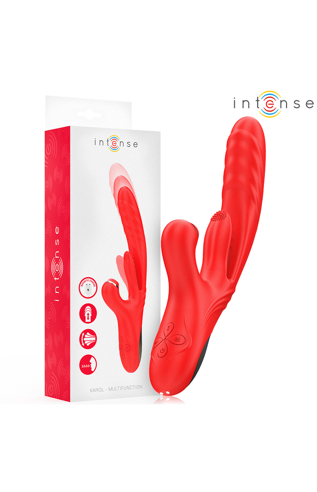 INTENSE - KAROL VIBRATORE MULTIFUNZIONE SPINTA E STIMOLAZIONE E ONDE STIMOLANTI ROSSO