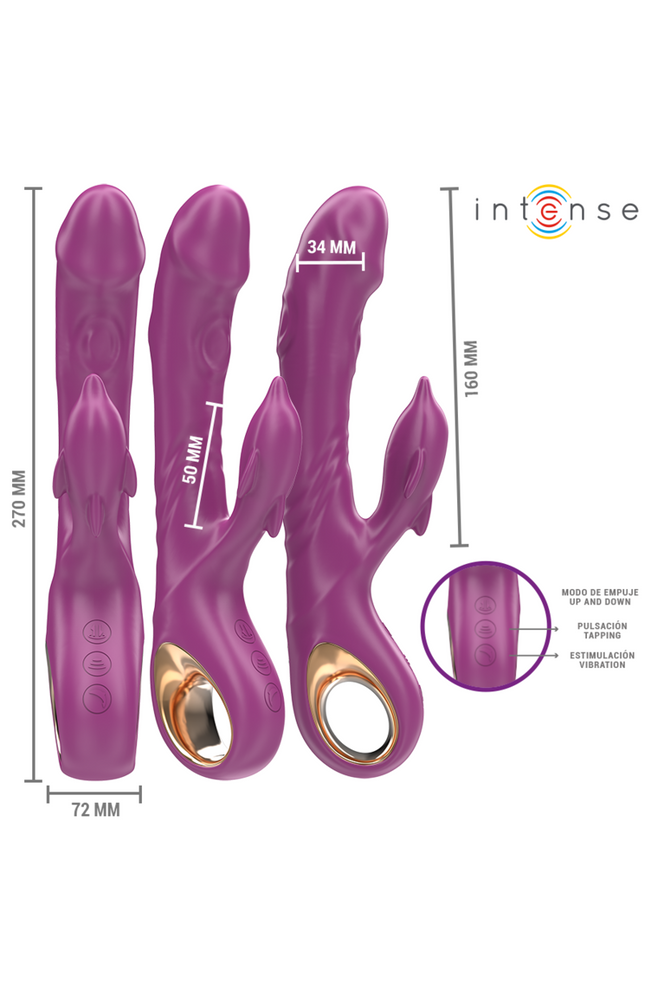 INTENSE - VIBRATORE MULTIFUNZIONE HALLE CON LINGUA STIMOLANTE A DELFINO VIOLA
