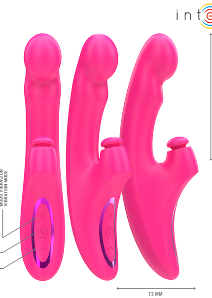INTENSO - VIBRATORE EMI 13,5 CM MULTIFUNZIONE 3 IN 1 10 VIBRAZIONI ROSA