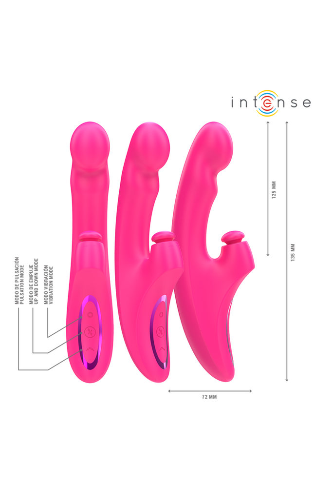 INTENSO - VIBRATORE EMI 13,5 CM MULTIFUNZIONE 3 IN 1 10 VIBRAZIONI ROSA