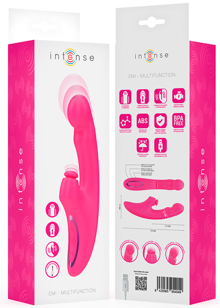 INTENSO - VIBRATORE EMI 13,5 CM MULTIFUNZIONE 3 IN 1 10 VIBRAZIONI ROSA