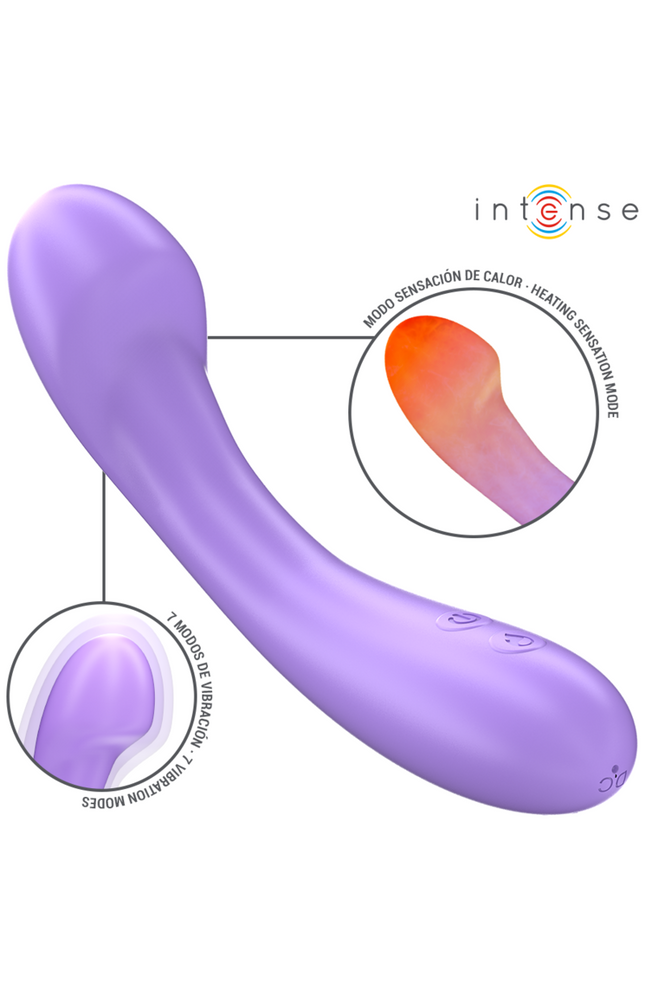 INTENSO - VIBRATORE BECKY 19 CM RISCALDABILE 7 VIBRAZIONI VIOLA