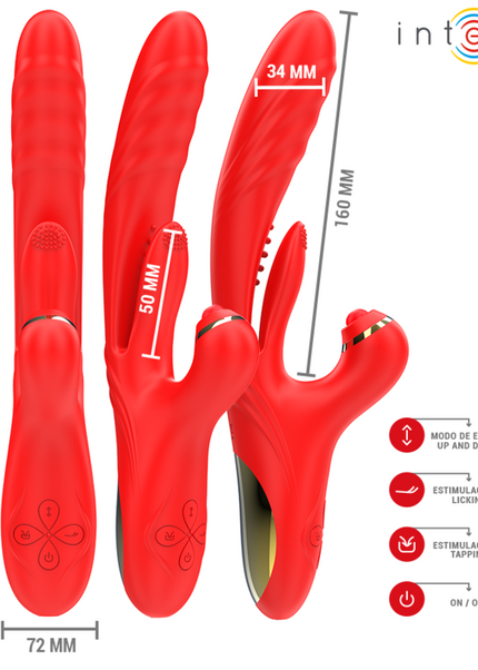 INTENSO - VIBRATORE MULTIFUNZIONE ROSALIA 3 IN 1 ROSSO
