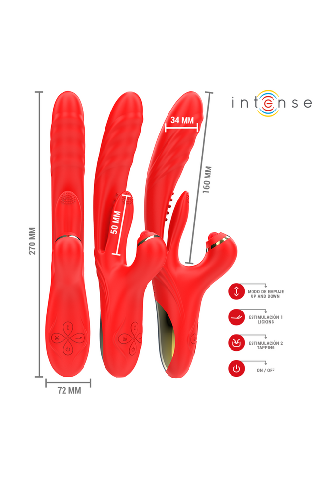 INTENSO - VIBRATORE MULTIFUNZIONE ROSALIA 3 IN 1 ROSSO
