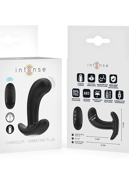 INTENSE - CHANDLER ANAL PLUG 10 VIBRAZIONI NERO TELECOMANDO