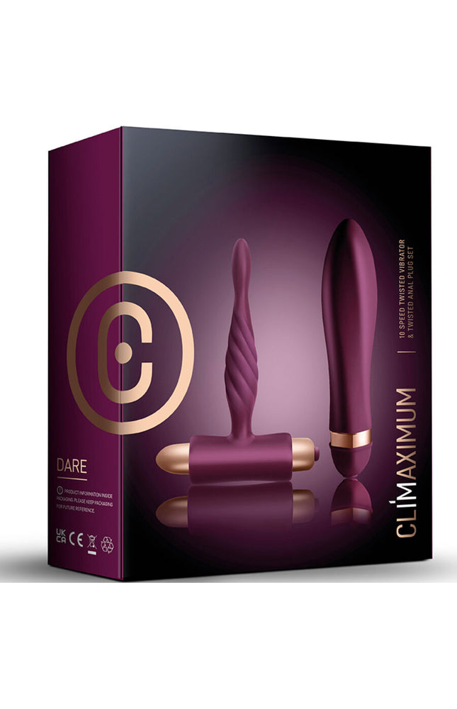CLIMAXIMUM - KIT SFIDA VIBRATORE TWISTED + PLUG ANALE PER PRINCIPIANTI